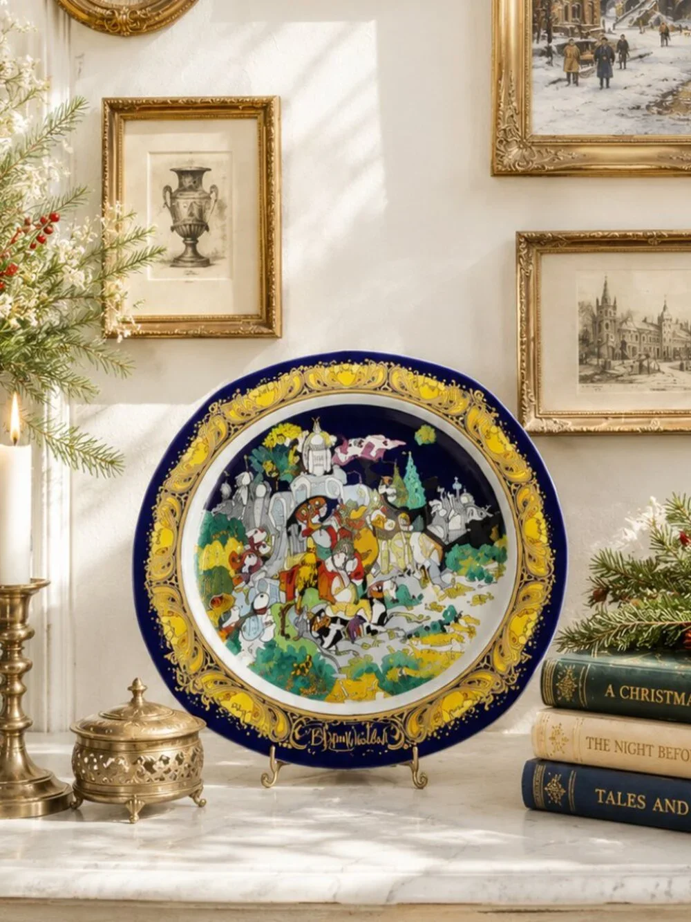 1985 Rosenthal Christmas Plate Designed by Danish Artist Bjørn Wiinblad